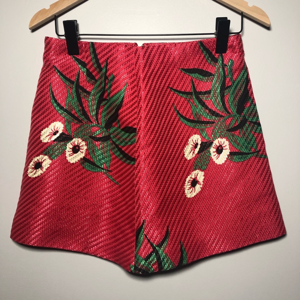 MARNI pink floral mini skirt size 38uk zips in back , lined, Made in Italy